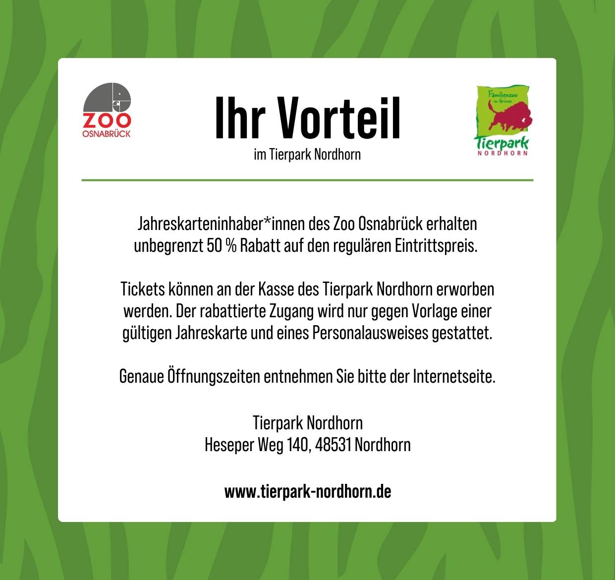 Ihr Vorteil mit einer Jahreskarte des Zoo Osnabrück