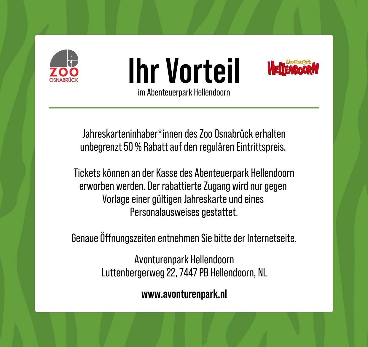 Ihr Vorteil mit einer Jahreskarte des Zoo Osnabrück
