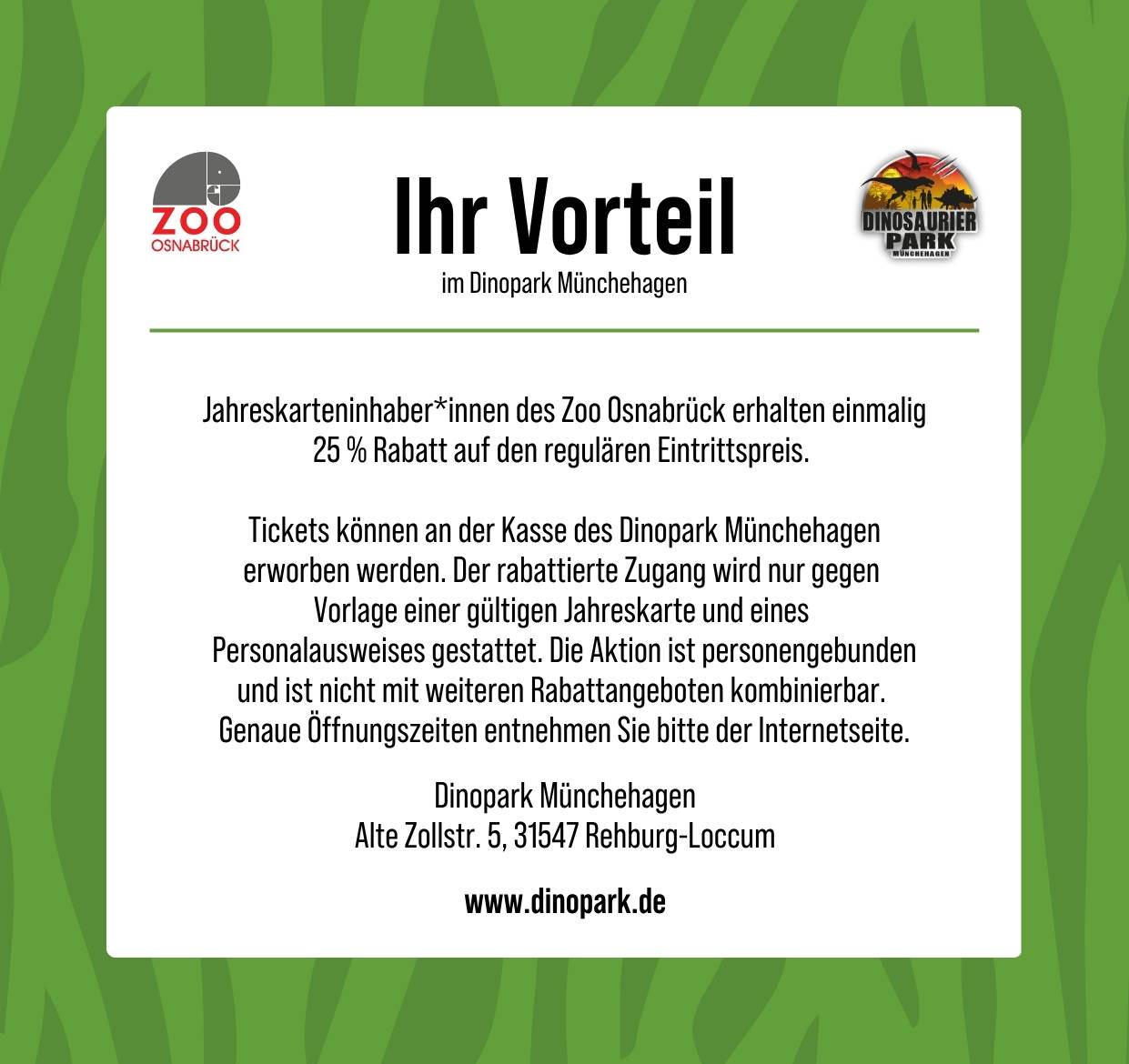 Ihr Vorteil mit einer Jahreskarte des Zoo Osnabrück