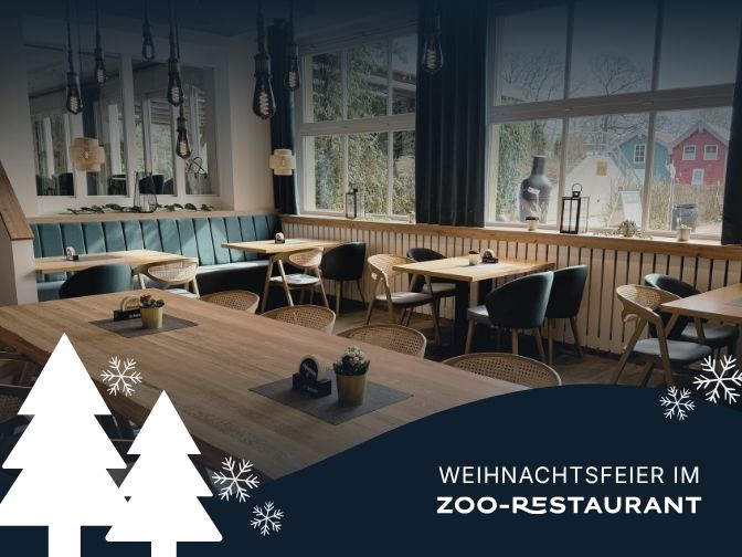 Gastraum des Zoo-Restaurants mit Blick auf die Seelöwenanlage